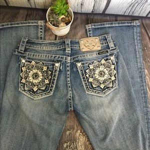 Miss Me Floral Bedazzled Jeans 29 Bootcut